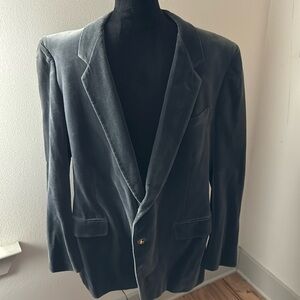 Emanuel Ungaro Paris - NY gray velvet men’s blazer sport coat Sz 46R vintage